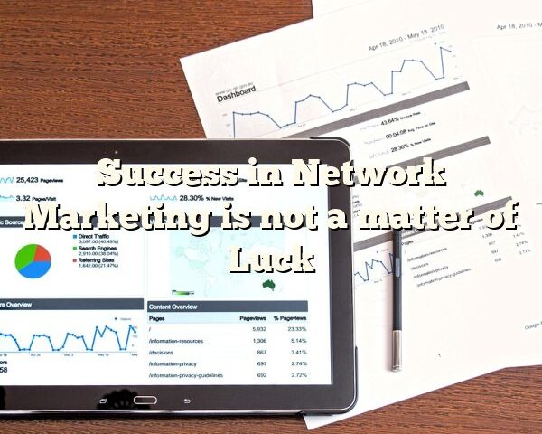 Success in Network Marketing is not a matter of Luck