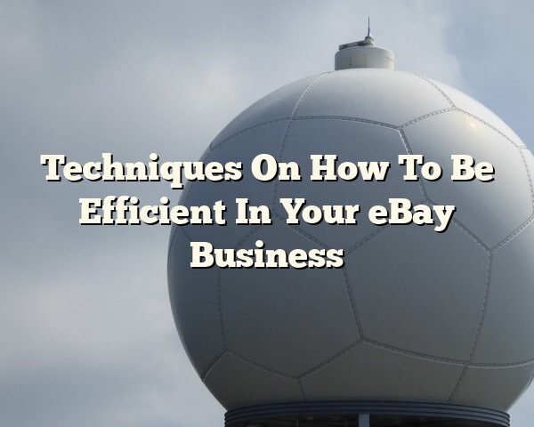 Techniques On How To Be Efficient In Your eBay Business