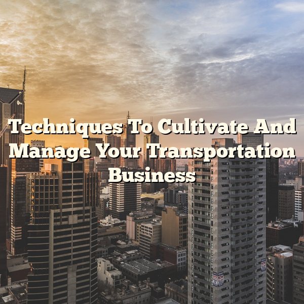 Techniques To Cultivate And Manage Your Transportation Business