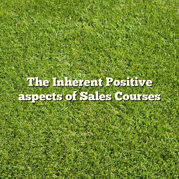 The Inherent Positive aspects of Sales Courses