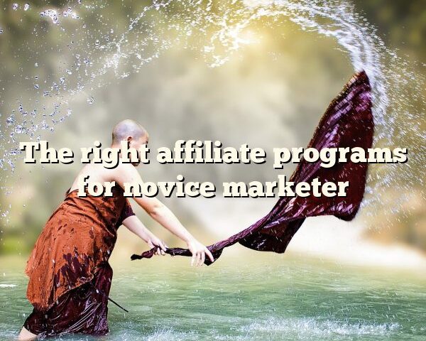 The right affiliate programs for novice marketer