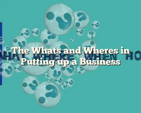 The Whats and Wheres in Putting up a Business