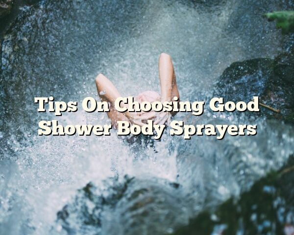 Tips On Choosing Good Shower Body Sprayers