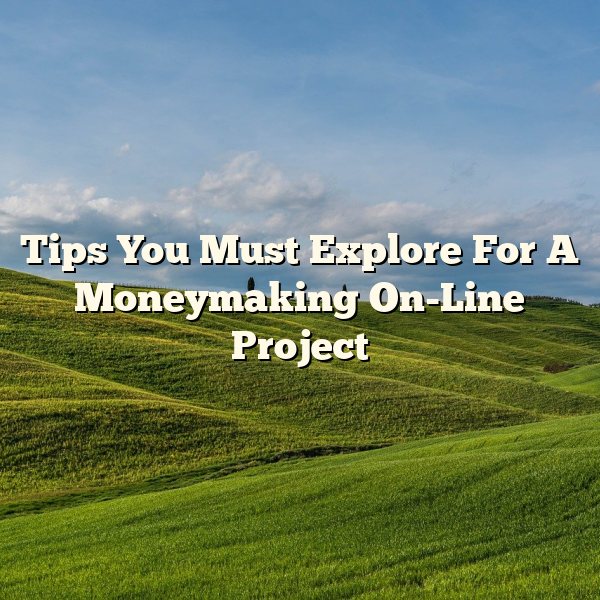 Tips You Must Explore For A Moneymaking On-Line Project