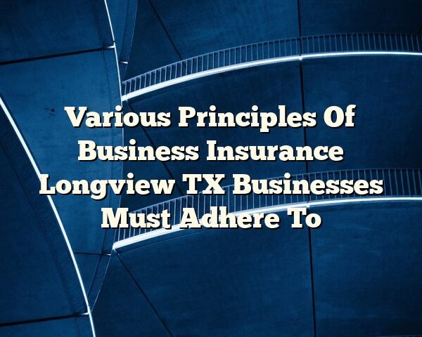 Various Principles Of Business Insurance Longview TX Businesses Must Adhere To