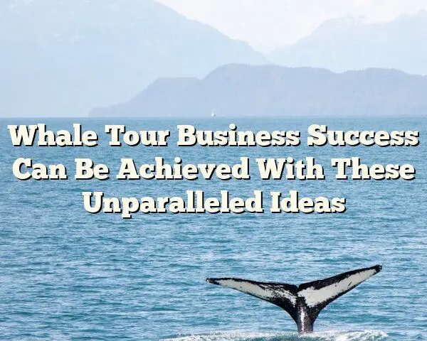 Whale Tour Business Success Can Be Achieved With These Unparalleled Ideas