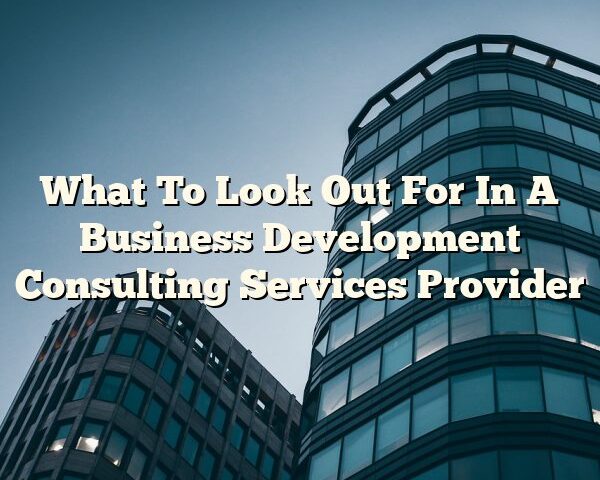 What To Look Out For In A Business Development Consulting Services Provider