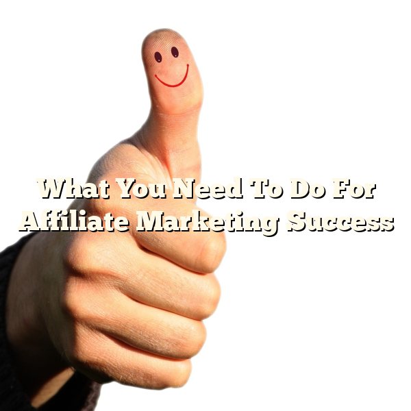 What You Need To Do For Affiliate Marketing Success