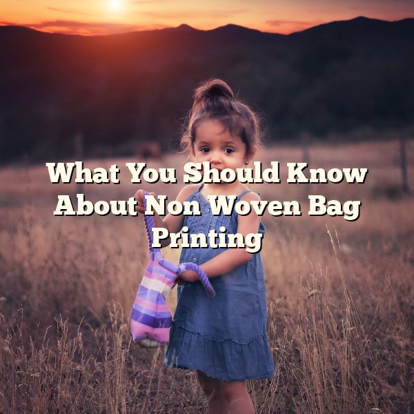 What You Should Know About Non Woven Bag Printing