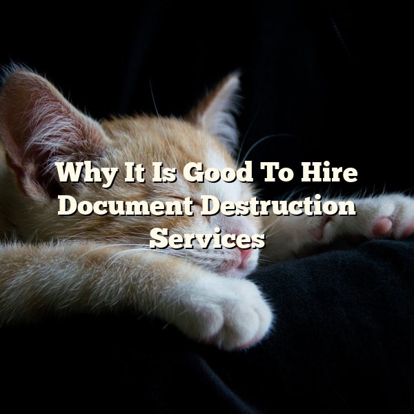 Why It Is Good To Hire Document Destruction Services