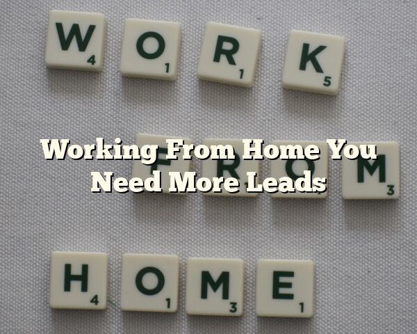 Working From Home You Need More Leads