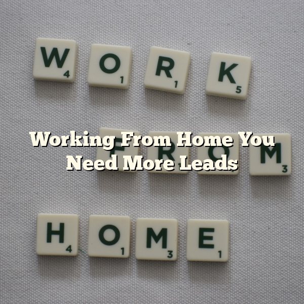 Working From Home You Need More Leads