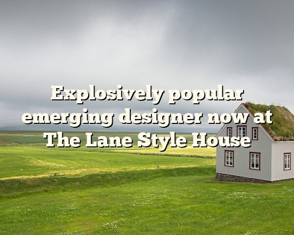 Explosively popular emerging designer now at The Lane Style House