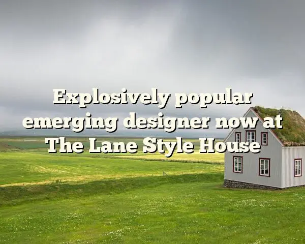 Explosively popular emerging designer now at The Lane Style House