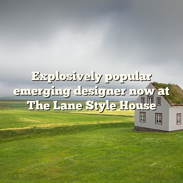 Explosively popular emerging designer now at The Lane Style House