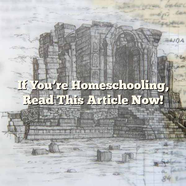 If You’re Homeschooling, Read This Article Now!