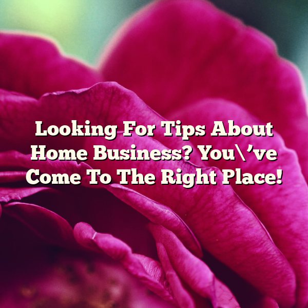 Looking For Tips About Home Business? You\’ve Come To The Right Place!