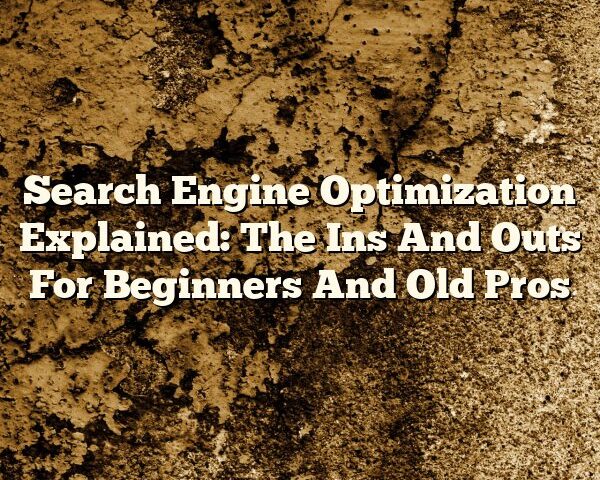 Search Engine Optimization Explained: The Ins And Outs For Beginners And Old Pros