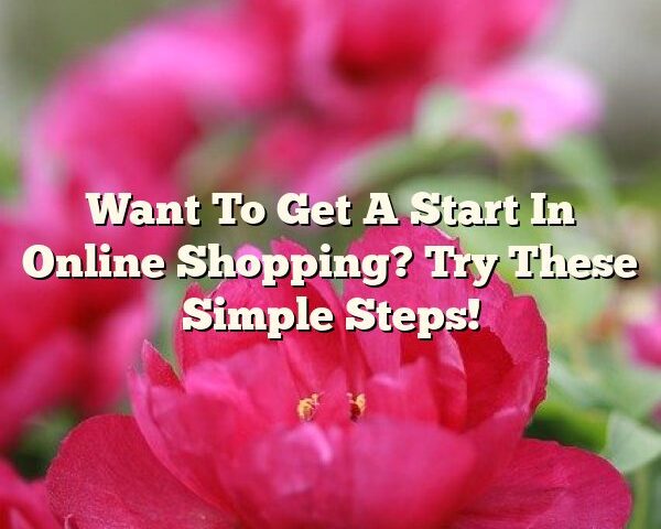 Want To Get A Start In Online Shopping? Try These Simple Steps!