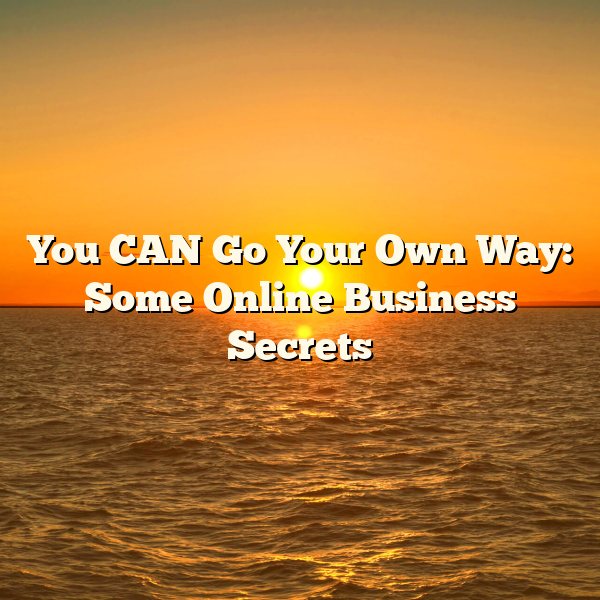 You CAN Go Your Own Way: Some Online Business Secrets